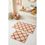Eurobano Royal Iskandinav 2'li Lateks Kaymaz Taban Banyo Paspası Seti 80X50 cm Makinede Yıkanabilir Paspas - Turuncu