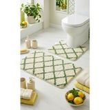 Eurobano Royal Iskandinav 2'li Lateks Kaymaz Taban Oyuklu Banyo Paspası Seti 80X50 cm Makinede Yıkanabilir - Ekru