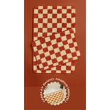 EUROBANO Yarım Ay Paspas Dama Desenli Kaymaz Taban Yıkanabilir 2 Parça Banyo Paspası Chess