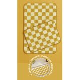 EUROBANO Yarım Ay Paspas Hediyeli Dama Desenli Kaymaz Taban Yıkanabilir 2 Parça Banyo Paspası Chess