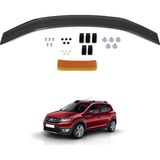 eurocap Dacia Sandero Ön Kaput Koruyucu Rüzgarlık Deflektör Akrilik Abs 3mm Parlak Siyah 2012 ve Sonrası