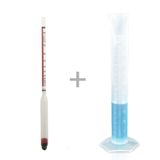 Eurodensimeter 0-100 Alkolmetre Ve 250ml Plastik Mezür Seti
