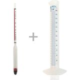 Eurodensimeter 0-100 Alkolmetre ve ISOLAB 250ml Plastik Mezür Seti - Yok