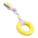 Eurodog 16 cm Sarı Diş İpli Kaucuk Halka Yavru Köpek Oyuncagi