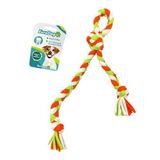 Eurodog 42 cm Beyaz-Yeşil-Turuncu Üç Düğümlü Diş İpi Köpek Oyuncağı