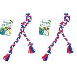EuroDog Düğümlü Diş İpi Beyaz Mavi Kırmızı 42 Cm (2 paketi)