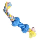 EuroDog Puppy Toys Diş İpli Kauçuk Kemik Yavru Köpek Oyuncağı Mavi 43 Cm