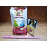 Eurogold Meyveli Muhabbet Yemi 500 Gr +30 Cm Renkli Ahşap Tünek+Aynalı Salıncak Kuş Oyuncağı