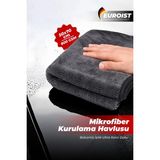 Euroist Çift Taraflı Oto Kurulama Bezi 50X70 cm Mikrofiber Araç, Kaporta ve Cam Silme 800 Gsm - 0,25 kg