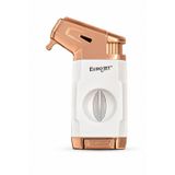 Eurojet Tek Torch Pürmüz Dahili V Kesicili Beyaz Bronz Puro Çakmağı