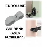 EUROLUXE 3 Adet Yapışkanlı Kablo Sabitleyici Düzenleyici Çok Amaçlı Kablo Tutucu Kablo Toplayıcı - Gri