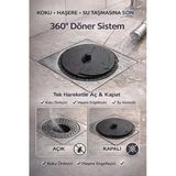 EUROLUXE 360° Döner Gider Kapatıcı Yer Süzgeci Kapağı Koku Önleyici Haşere Engelleyici Banyo Duş Gider Kapağı