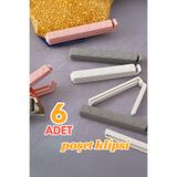 EUROLUXE 6’lı Poşet Klipsi Seti | Mutfak İçin Dayanıklı ve Yıkanabilir Paket Kapatma Mandalı