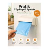 EUROLUXE Çöp Poşeti Haznesi Çöp Poşeti Aparatı Yapışkanlı Çöp Poşeti Düzenleyici Aparat