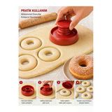 EUROLUXE Donut Kalıbı Hamur Kesici Kek Pasta Çörek Şekillendirici Pratik Mutfak Aparatı