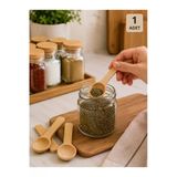 Euroluxe Mini Bambu Baharat Kaşığı Ahşap Şeker Tuz Kahve Ölçü Kaşığı Doğal Ahşap Servis Kaşığı 1 Adet