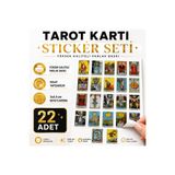 europaking Tarot Kartı Sticker Seti 22 Adet Major Arcana 3x4,5 cm Parlak Baskı Tarot Çıkartma