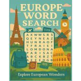 Europe Word Search Puzzle Book for Adults: Fun and Relaxing 8.5 X 10 BIG FONTS Puzzles Featuring Cities, Food, Landmarks, and Culture from Across Europe