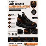 EUROSANTEX Yeni Nesil Spor İş Ayakkabısı (K)– CE Belgeli | Yerli Üretim | Air Taban Teknolojili | Çelik Burun Koruma | Ortopedik Konfor