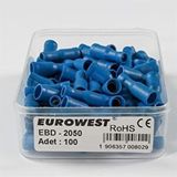 Eurowest 1,50-2,50mm Dişi Terminaller İzoleli Kablo Ucu ( 1 Kutu 100 Adet ) Mavi