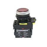 Eurowest EW-55-01L-24 Kırmızı 1 Nc Yaylı Led Işıklı Stop Butonu