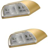 Ev Anahtar Deliği Işığı Akülü Otomatik Sensör Hareket Dedektörü Işık, Anahtarlık/Kapı Kilidi Mutfak Koridoru Merdiven için 4 LED lambalı (2 Paket Altın)