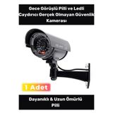 Ev Apartman Bahçe İş Yeri Gece Görüşlü Pilli Ve Ledli Caydırıcı Gerçek Olmayan Güvenlik Kamerası