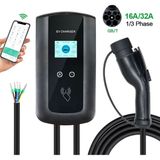 Ev Charger Mode 3 Duvar Tipi 3 Fazlı 32A 22 Kw Elektrikli Araç Şarj Istasyonu 5 Metre Kablo