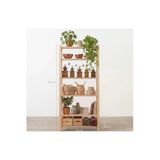 Ev Dekka 170X40 Cm Doğal Masif Ahşap 6 Katlı Kitaplık Ve Dekoratif Çok Amaçlı Raf Ünitesi