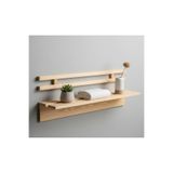 Ev dekka 50x30 cm Dekoratif Masif Ahşap Duvar Rafı - Çift Taraflı Bantlı Duvarlarınızı delmeye,SON