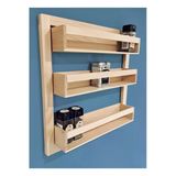 Ev Dekka 60X60 Cm Ahşap Duvar Saksılık - 10 Cm Raf Derinliği - 3 Katlı Dekoratif Çiçeklik Ve Mutfak Rafı