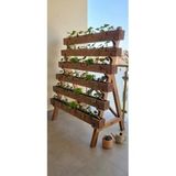 Ev Dekka Ahşap Dikey Saksılık - 5 Katlı Dekoratif Balkon Ve Teras Bahçesi 150 X80 Cm