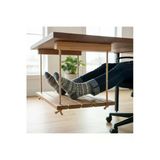 Ev Dekka Ahşap Masa Altı Ayak Hamak 40X30 Cm - Ergonomik Ayak Dinlendirici Salıncak