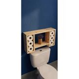 Ev Dekka Dekoratif Ahşap Banyo Düzenleyici Raf - 6 Bölmeli(40X70x10 Cm)