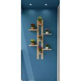 Ev Dekka Dekoratif Ahşap Duvar Rafı - 120X50 Cm Çok Amaçlı Saksılık Ve Çiçeklik Standı - Çift Taraflı Bantlı