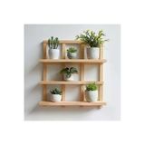 Ev Dekka Dekoratif Ahşap Duvar Rafı - 50X50x10 Cm - Çok Amaçlı Kitaplık Ve Çiçeklik