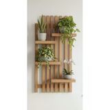 Ev Dekka Doğal Ham Köknar Ağacı Duvar Rafı - Meşe Rengi Dekoratif Çiçeklik Ve Kitaplık 80X35 Cm