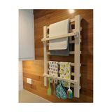 Ev Dekka Doğal Köknar Ahşap Havluluk Ve Askılık - 35X50 Cm - Delmesiz Montaj, Güçlü Çift Taraflı Bantlı