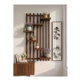 Ev Dekka Kahve Rengi Ahşap Dekoratif Duvar Rafı - Çok Amaçlı Çiçeklik Ve Kitaplık 40X120 Cm
