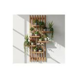 Ev dekka Köknar Ahşap Duvar Dekoru - 50x35 cm Pratik Montajlı Çiçeklik - Delme Gerektirmez