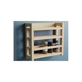 Ev Dekka Masif Ham Ahşap 3 Katlı Baharatlık 25X20 Cm - Delme Gerektirmeyen Çift Taraflı Bantlı Mutfak Rafı