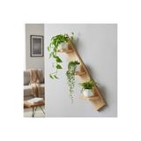 Ev dekka Matkap Gerektirmeyen Modern Duvar Rafı - 3 Katlı Ahşap Saksı Standı 60x10 cm