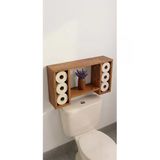 Ev Dekka Modern Ahşap Banyo Rafı 6 Gözlü Tuvalet Kağıdı Standı