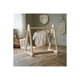 Ev dekka .Montessori Ahşap Bebek Kıyafet Askılığı - Doğal Çam Çocuk Elbise Standı (100x100 cm)