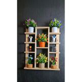 Ev Dekka Wooddesign Doğal Ahşap Duvar Rafı Çok Amaçlı Çiçeklik Ve Figür Standı 80 X 55 Cm