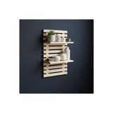 Ev dekka Woodify Yapışkanlı Doğal Ahşap Duvar Rafı - 50x30 cm Matkapsız Montaj Dekoratif Mutfak Banyo Rafı
