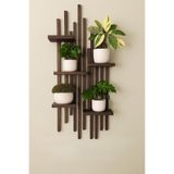 Ev dekka WoodStore | Premium Masif Ahşap Duvar Rafı - 120x50 cm Delmesiz Kurulum Bitkilik