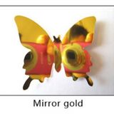 Ev Dekorasyon 3D PVC Kelebek 12 li Duvar Süsleme Gold Aynalı V2
