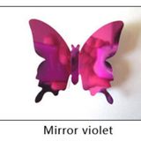 Ev Dekorasyon 3D PVC Kelebek 12 li Duvar Süsleme Menekşe Aynalı V5
