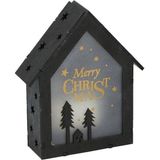 Ev Dekorasyon Noel Lambası Ahşap Manzara Evi 6 LED Işık Noel Süslemeleri
